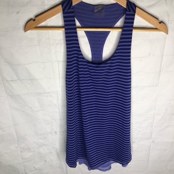 Calia by Carrie Underwood Purple Striped Move Racerback Tank Top Size Small - Picture 2 of 10